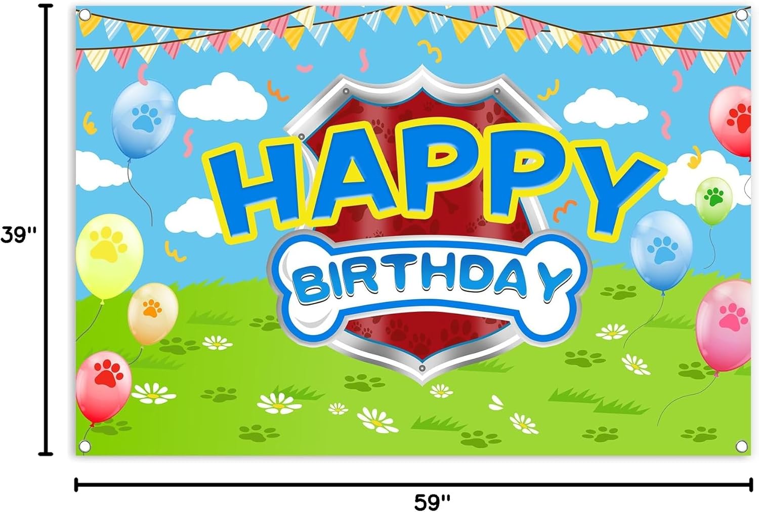 Skiennix Cartoon Dog Theme Backdrop - 5x3ft Photography Background for Kids' Birthday Party Decorations