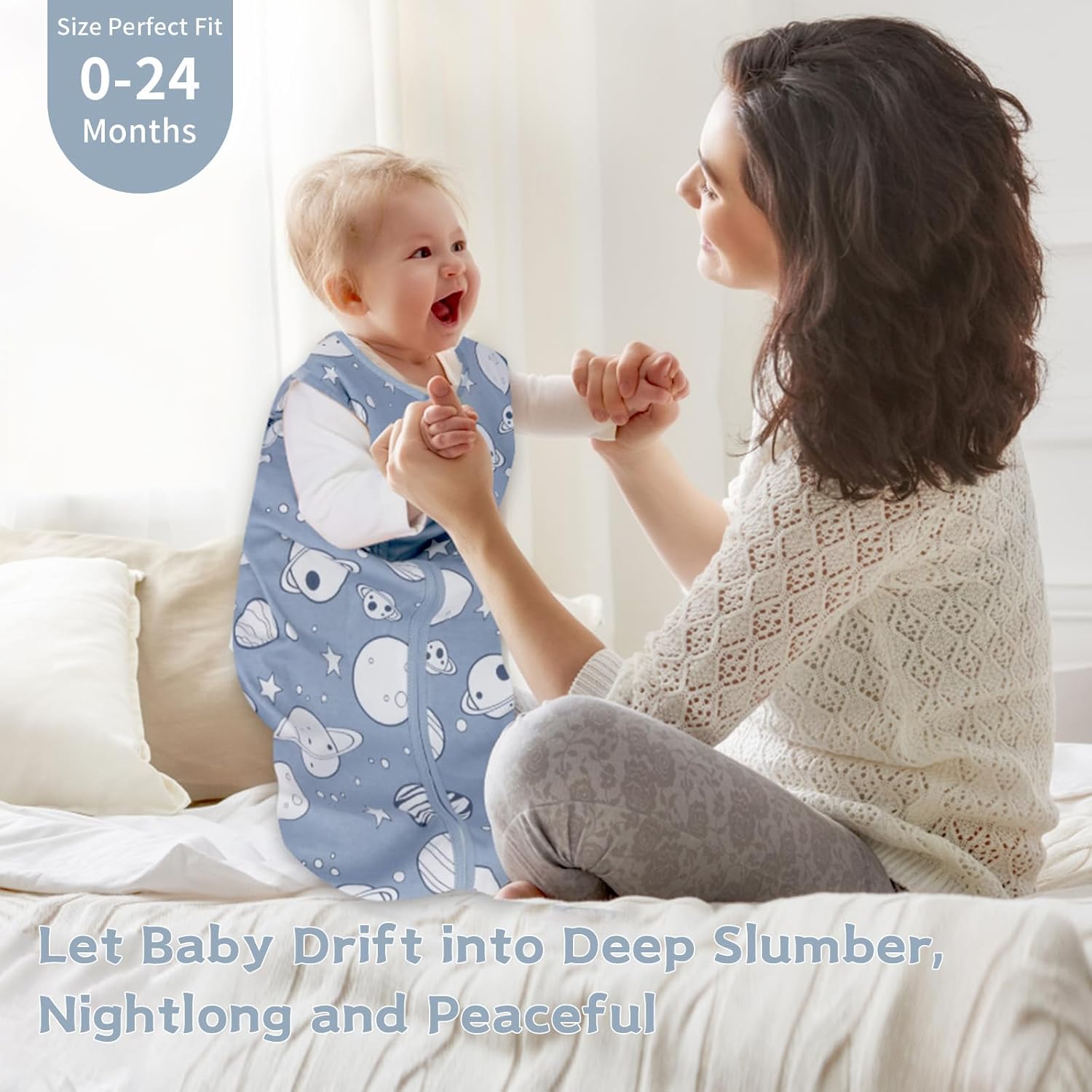Skiennix Baby Sleep Sack - 100% Cotton Wearable Blanket for Newborns | 0-6 Months, 3-Pack, 2-Way Zipper