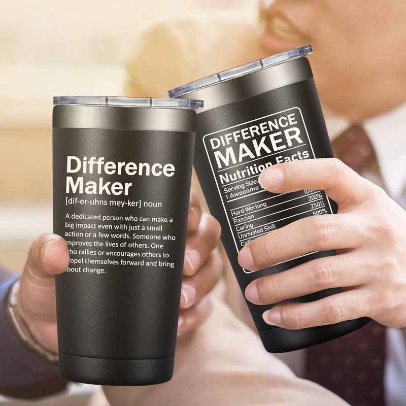Grifarny Difference Maker Definition Tumbler Mug 20 oz - Christmas Thank You Gifts for Men, Women - Appreciation, Inspirational Gifts for Boss, Employee, Teachers, Assistant Principal, Coworkers