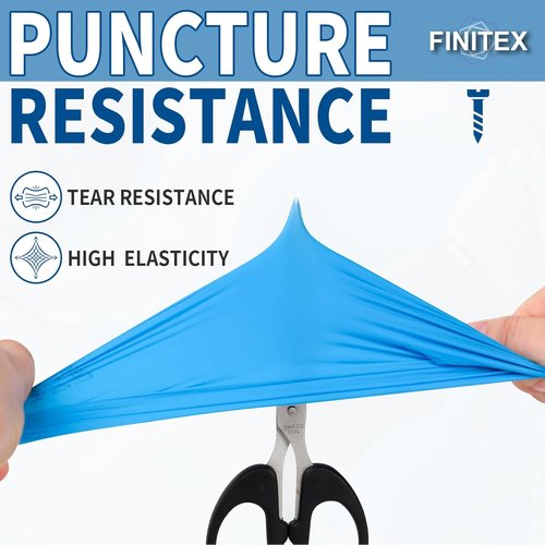 FINITEX Blue Nitrile Exam Gloves - 200 PCS, 3.5mil, Powder-Free, Latex-Free for Medical & Food Use