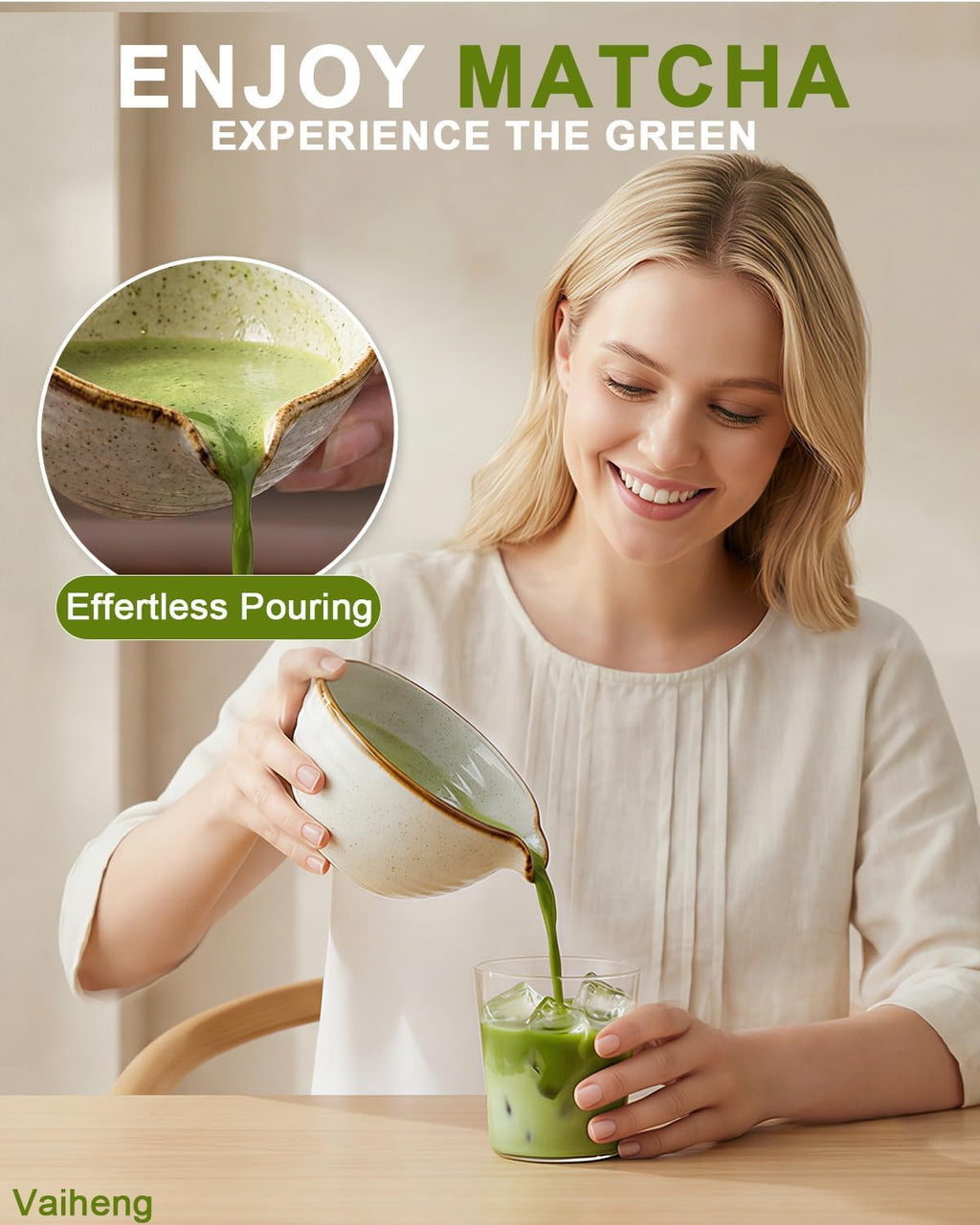 Vaiheng Matcha Whisk Set - Bamboo Whisks, Bowl & Holder | Perfect Gift for Tea Lovers & Home Decor
