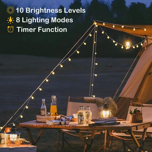 Minetom Globe String Lights - 33 ft 100 LED Crystal Fairy Lights with Remote & 8 Modes | Warm White Decor for Patio, Garden, Party
