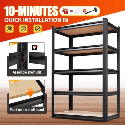**Regine Switzerland Heavy Duty Garage Shelving | Set of 2 Adjustable 71"H Metal Storage Units**