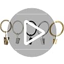 Black Metal Curtain Rings with Clips, Fits Up to 1-Inch Rod (16 Pack)