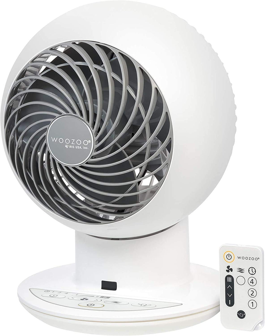 IRIS USA WOOZOO Air Circulator Fan with Remote, Oscillating, 5 Speeds, Quiet Motor, Small Fan for Bedroom, Office, Dorm, White
