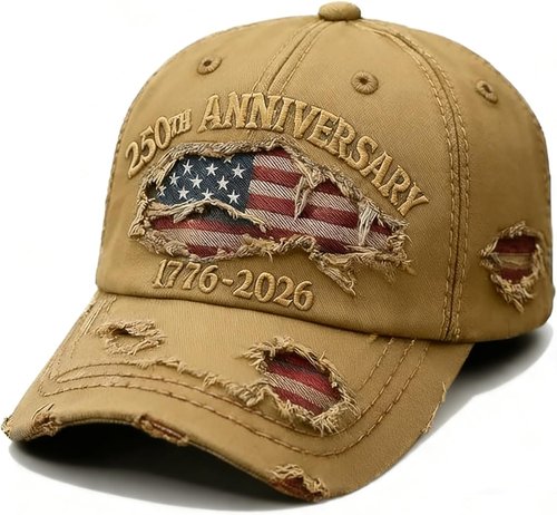 250 Anniversary USA Hat - Ripped Denim Baseball Cap for Men & Women | 250th Celebration Gear