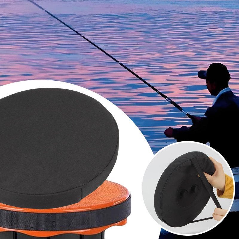 DIICCYO Telescopic Stool Cushion with Memory Foam, Round Thickened Collapsible Stool Chair Pads, Retractable Folding Stool Cushion with Elastic Strap, Fits Round Retractable Folding Stools, 1 Pack