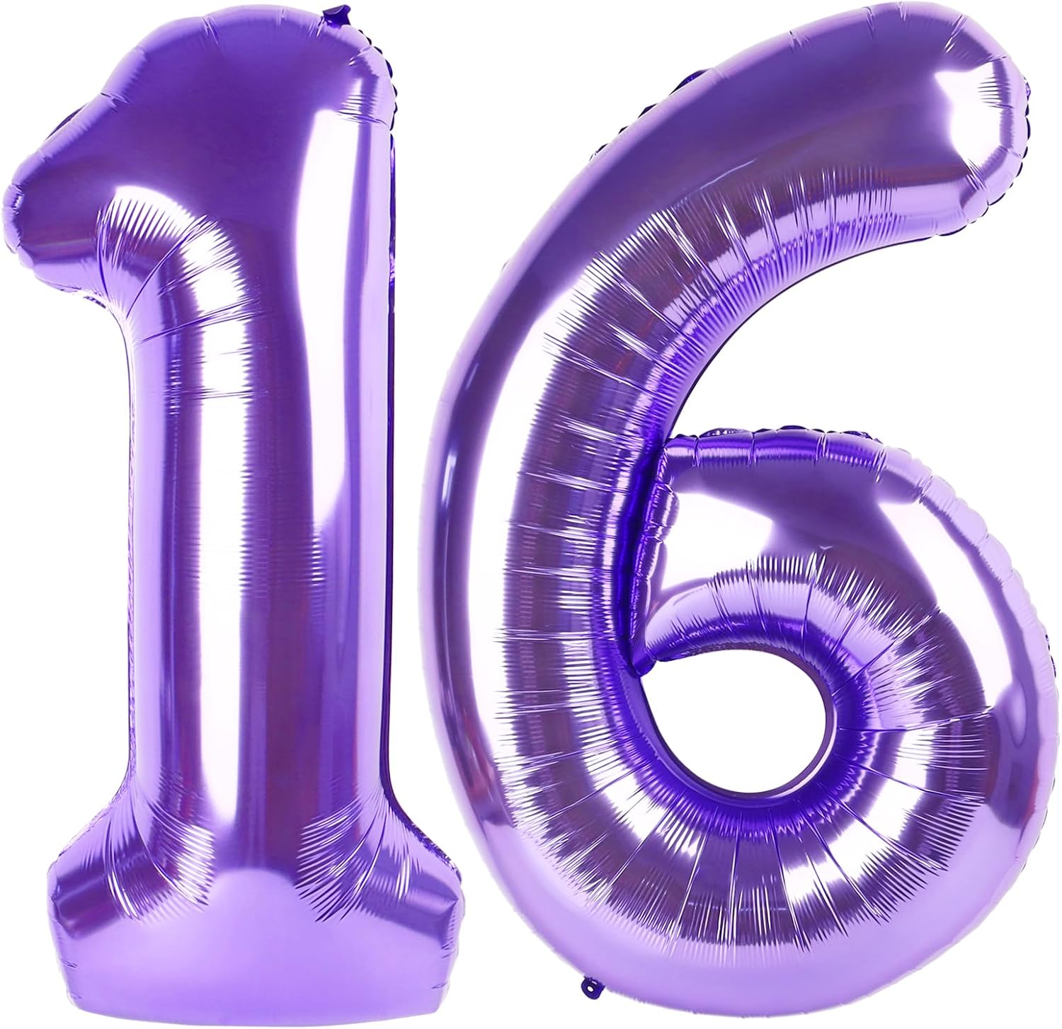 Numbers Balloons - 40 Inch Purple Foil Balloons for 16th Birthday & Wedding Celebrations