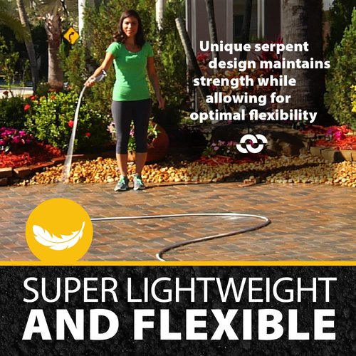 Bionic Steel 75 Ft Garden Hose with Nozzle, Premium 304 Stainless Steel Metal Water Hose 75Ft, Flexible, Rust Proof, Lightweight, Heavy Duty, Crush Resistant Fittings, Easy Coil, 500 PSI, 2025 Model