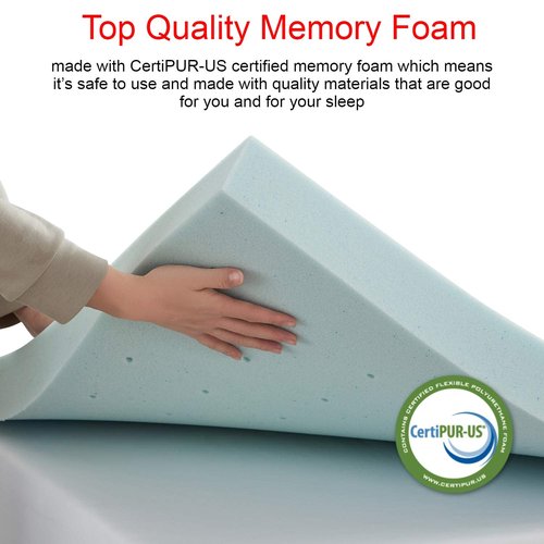 Empyrean Bedding Mattress Topper - 2 Inch Memory Foam Mattress Topper, Gel Infused Cooling Mattress Pad, Twin Size.