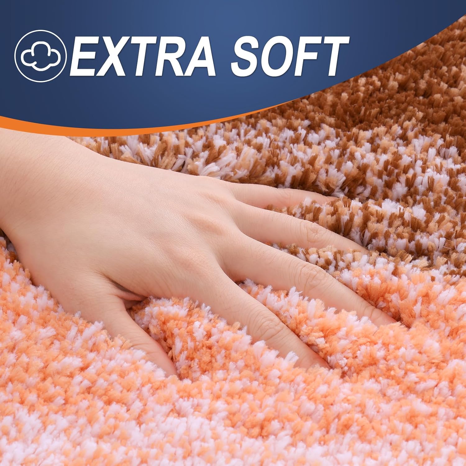OLANLY Large Bathroom Rug Mat - Extra Soft Microfiber, Quick Dry, Machine Washable | 45x27 Inches, Orange