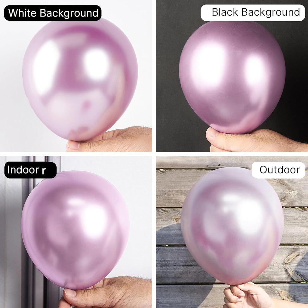PartyWoo Metallic Pink Balloons - 50 Pcs 12 Inch Pinkish Purple for Wedding & Birthday Decorations