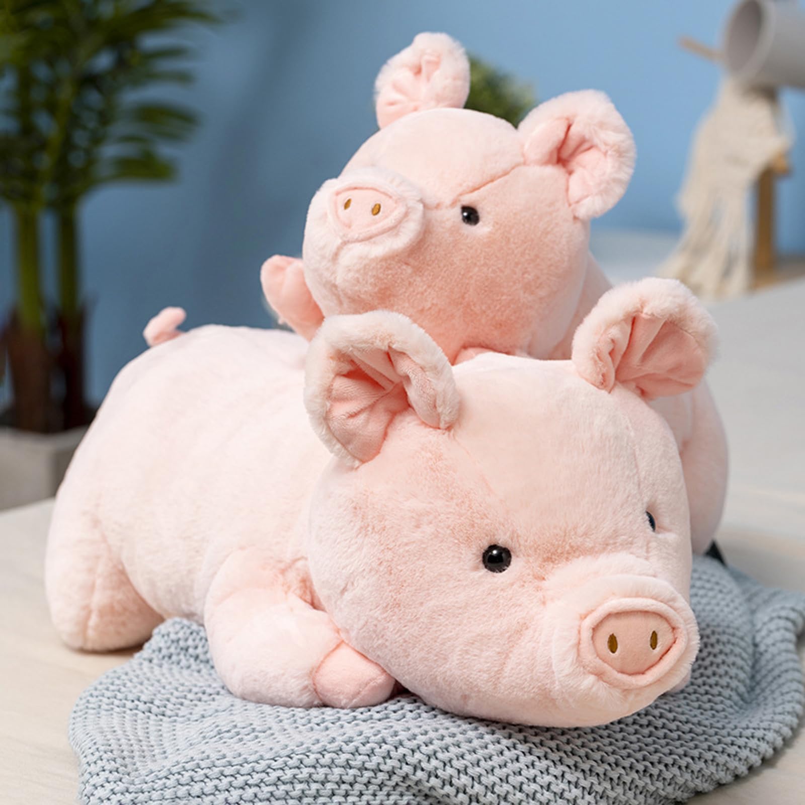 Litence Weighted Stuffed Animals, 3.3lbs Weighted Pig Stuffed Animal Pink Pig Plush Animals Hugging Pillow Toy for Kids and Adults, 19.6 inch