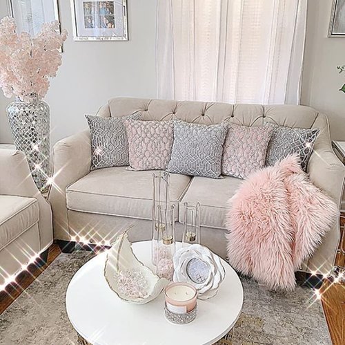 Lattice Pillow, Sparkling Rhinestones on Soft Velvet, Hypoallergenic Fiber Insert, Washable Cover, Unique, Statement Home Decor, Blush, 16x16, Sold Individually
