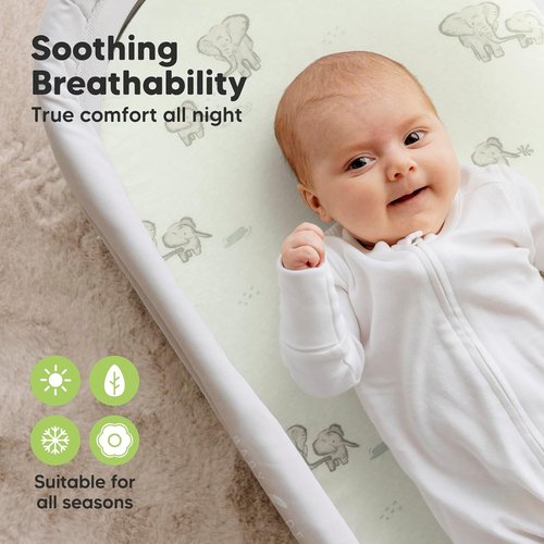 Elly Organic Bassinet Sheets - 100% Cotton Fitted Sheets for Halo, Graco & Chicco | 2-Pack Unisex