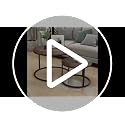 Round Nesting Coffee Table Set of 2, Wood and Metal Stackable Side Tables