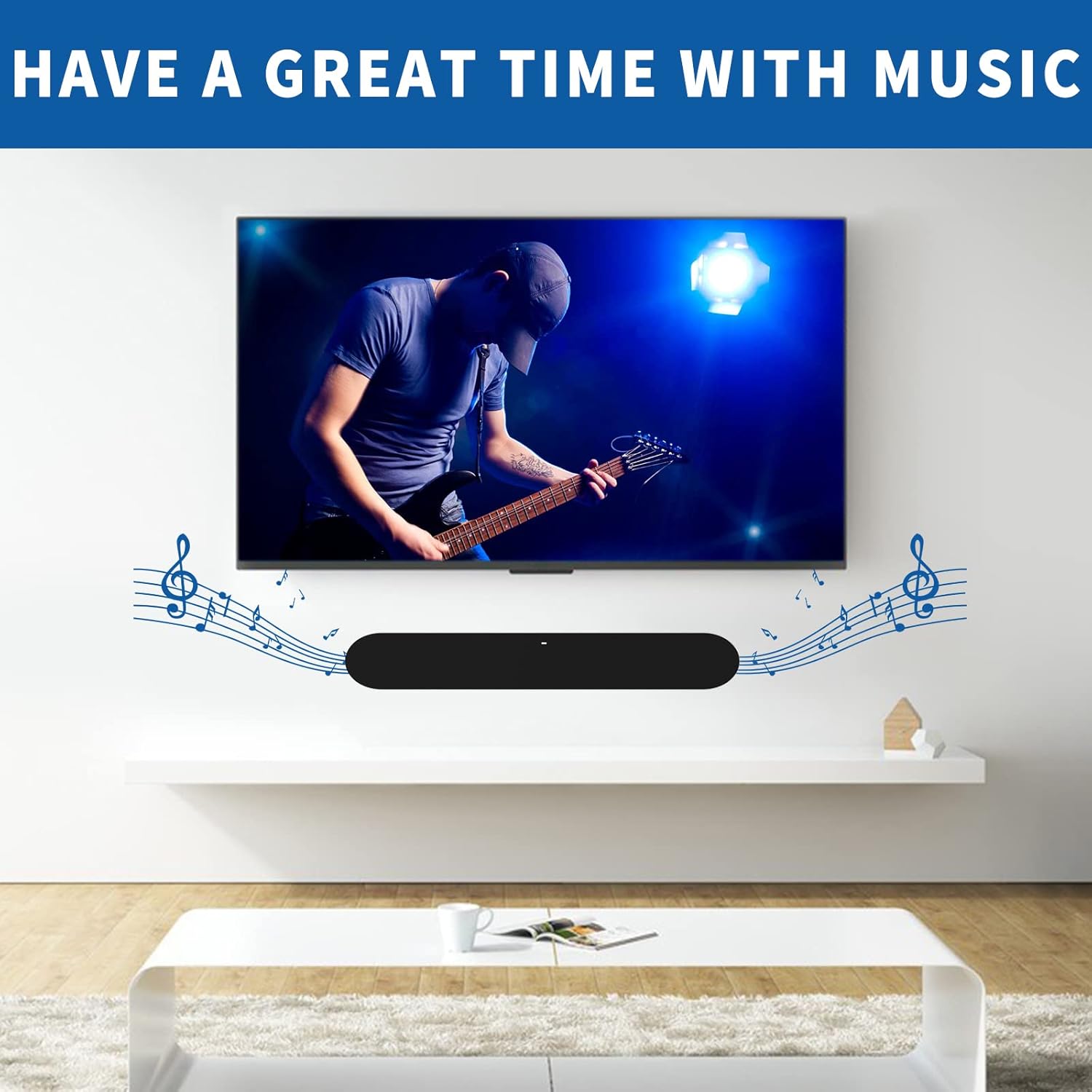 Sonos Ray Soundbar Mount - Heavy Duty Floating Wall Bracket for Easy Installation | Black