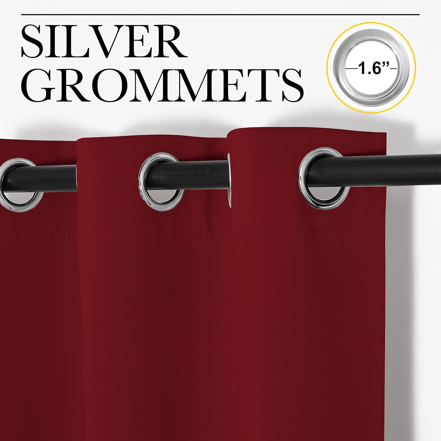 NICETOWN Burgundy Blackout Curtains - Thermal Insulated Drapes for Laundry Room | 55x68 Inch Pair
