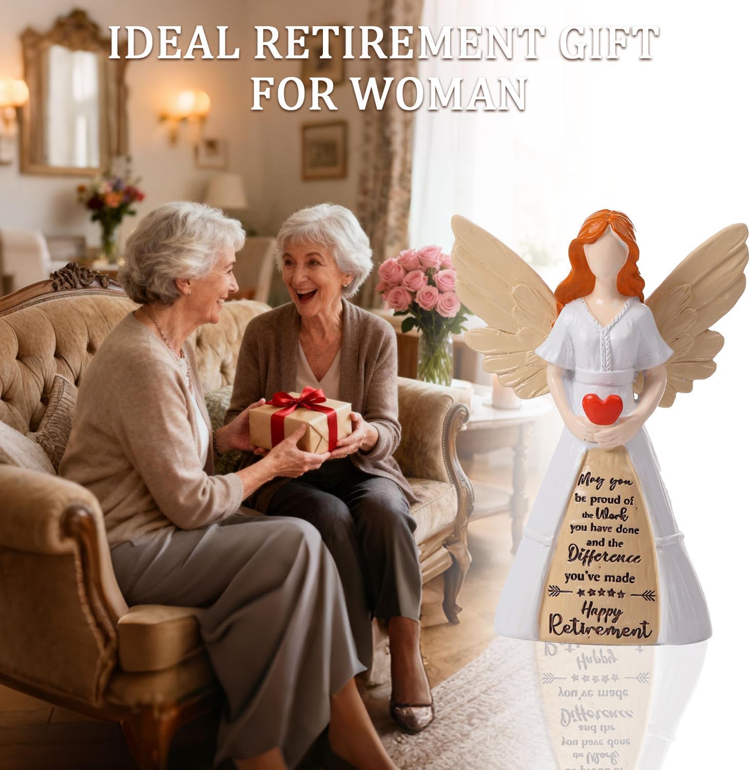 Retirement Gift for Women - Handcrafted 8" Retirement Angel Figurine | Perfect for Coworker Celebrations