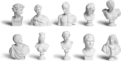 Garwor Mini Greek Mythology Figures - 10PCS Resin Bust Sculptures for Home Office Décor | 2.75" H