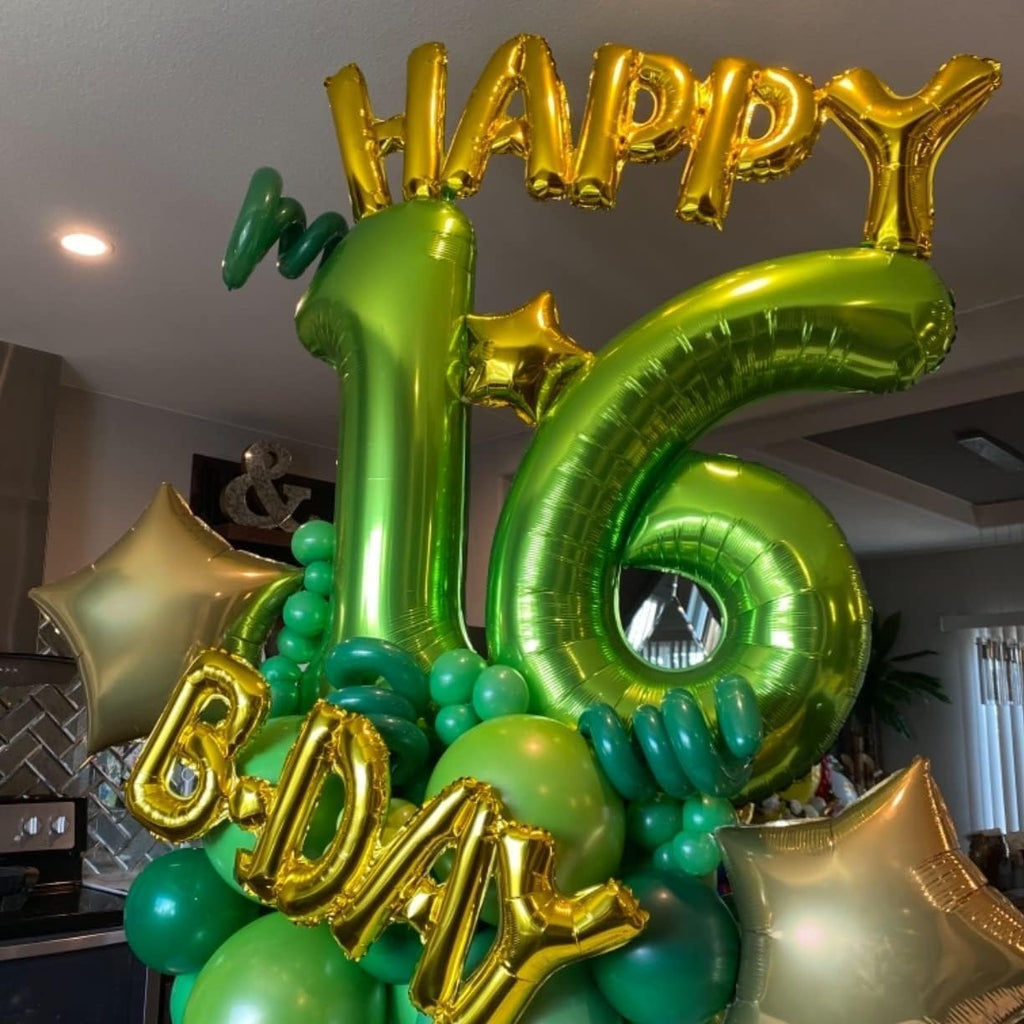 Regine Switzerland 40-Inch Green Number 9 Balloon - Large Foil Helium Decoration for Birthdays & Anniversaries