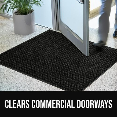 Gorilla Grip Waterproof Traffic Guard Door Mat - Heavy Duty Entryway Rug for Home & Office | 29x17, Black