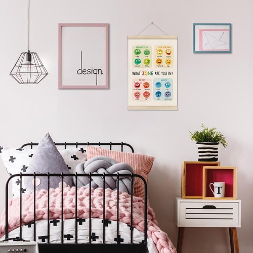 Doi-Lanee Mental Health Poster Frame - Emotions Wall Decor for Therapy Offices | 16x12 Inch