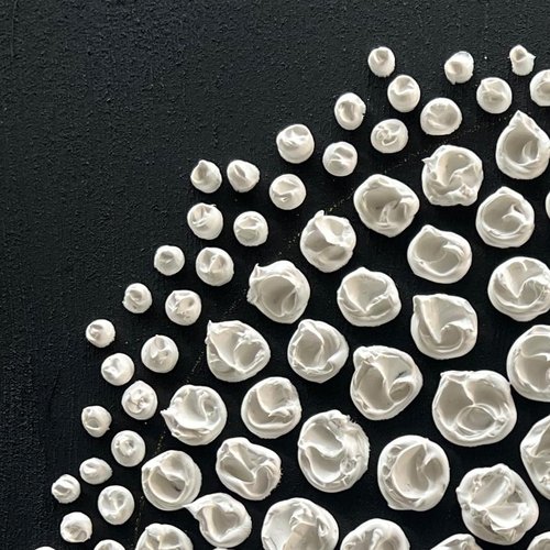 Limiyer Art Abstract Oil Painting Modern Art Oil on Canvas Wall Art Deco 24x24 inches, Black and White