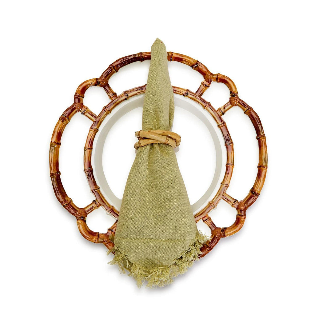 Two's Company Set of 4 Bamboo Napkin Rings…