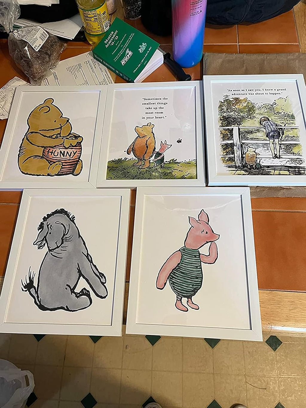 Upsimples 8x10 Picture Frame Set of 5 - Versatile Display for 5x7 with Mat or 8x10 Without - White