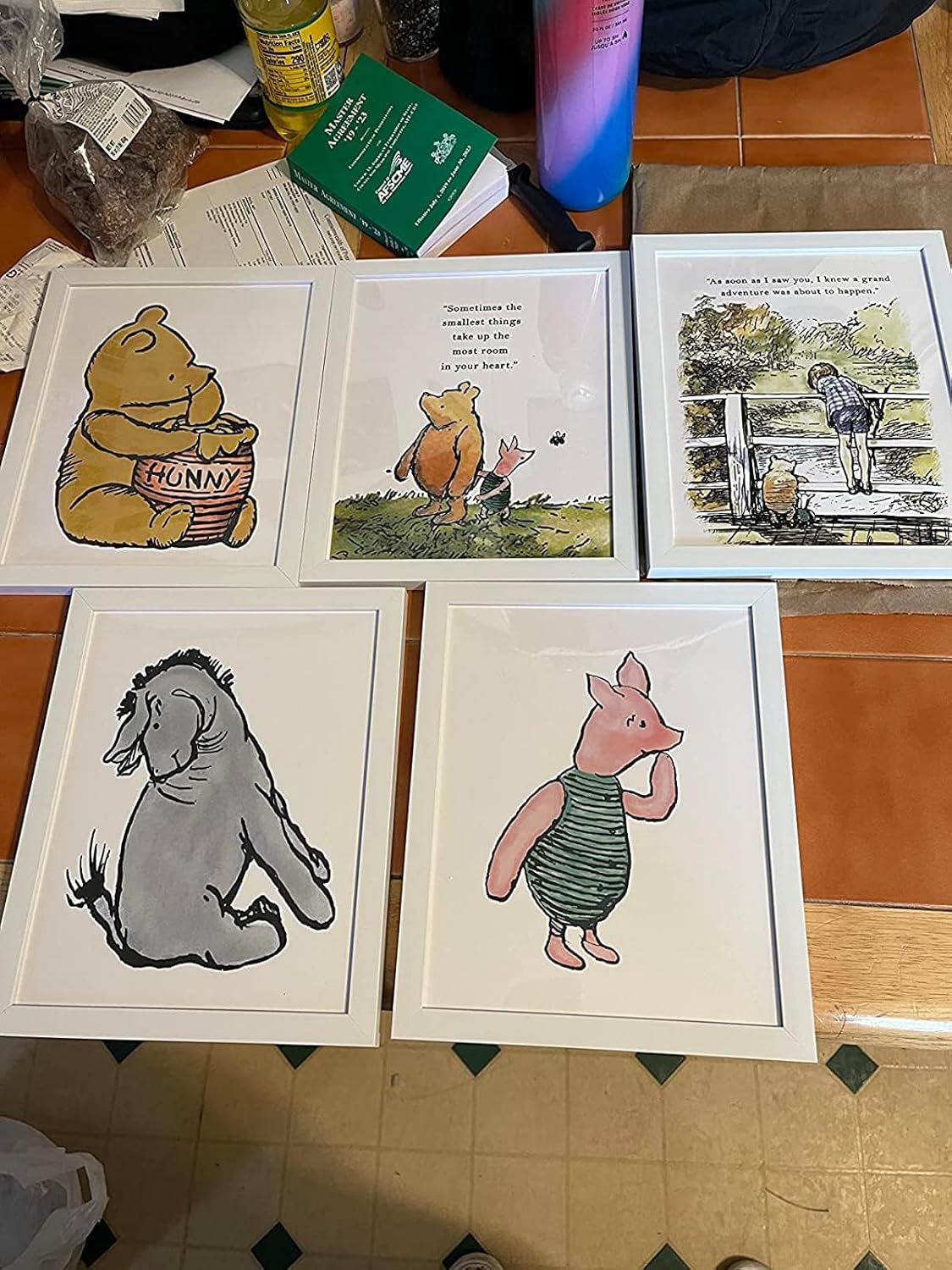 Upsimples 8x10 Picture Frame Set of 5 - Versatile Display for 5x7 with Mat or 8x10 Without - White