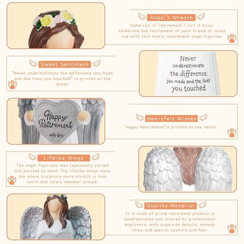 Angel Retirement Gift Set - Funny Candle & Card for Women | 7.09" Retired Angel Figurine for Coworkers, Teachers, Nurses, Doctors