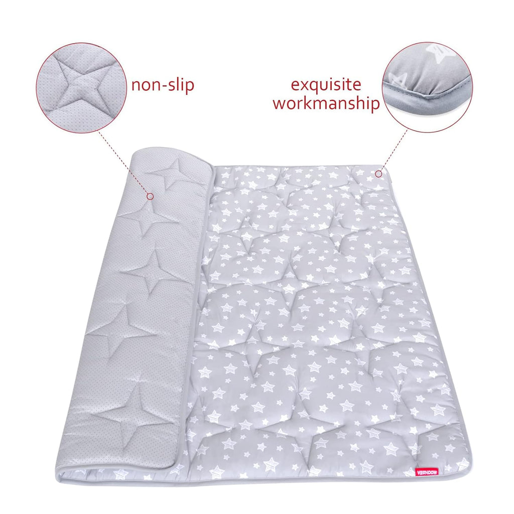 Skiennix Baby Play Mat - Non-Slip Padded Crawling Mat for Kids | 50" x 50" One-Piece Design
