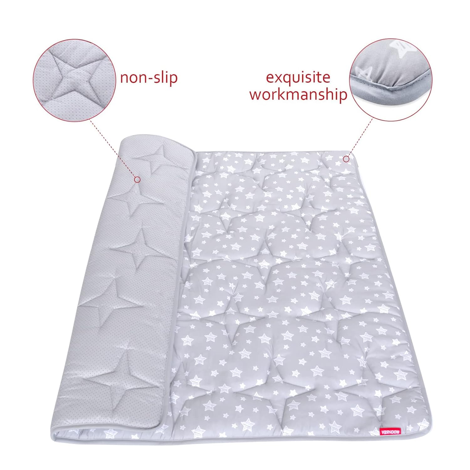 Skiennix Baby Play Mat - Non-Slip Padded Crawling Mat for Kids | 50" x 50" One-Piece Design