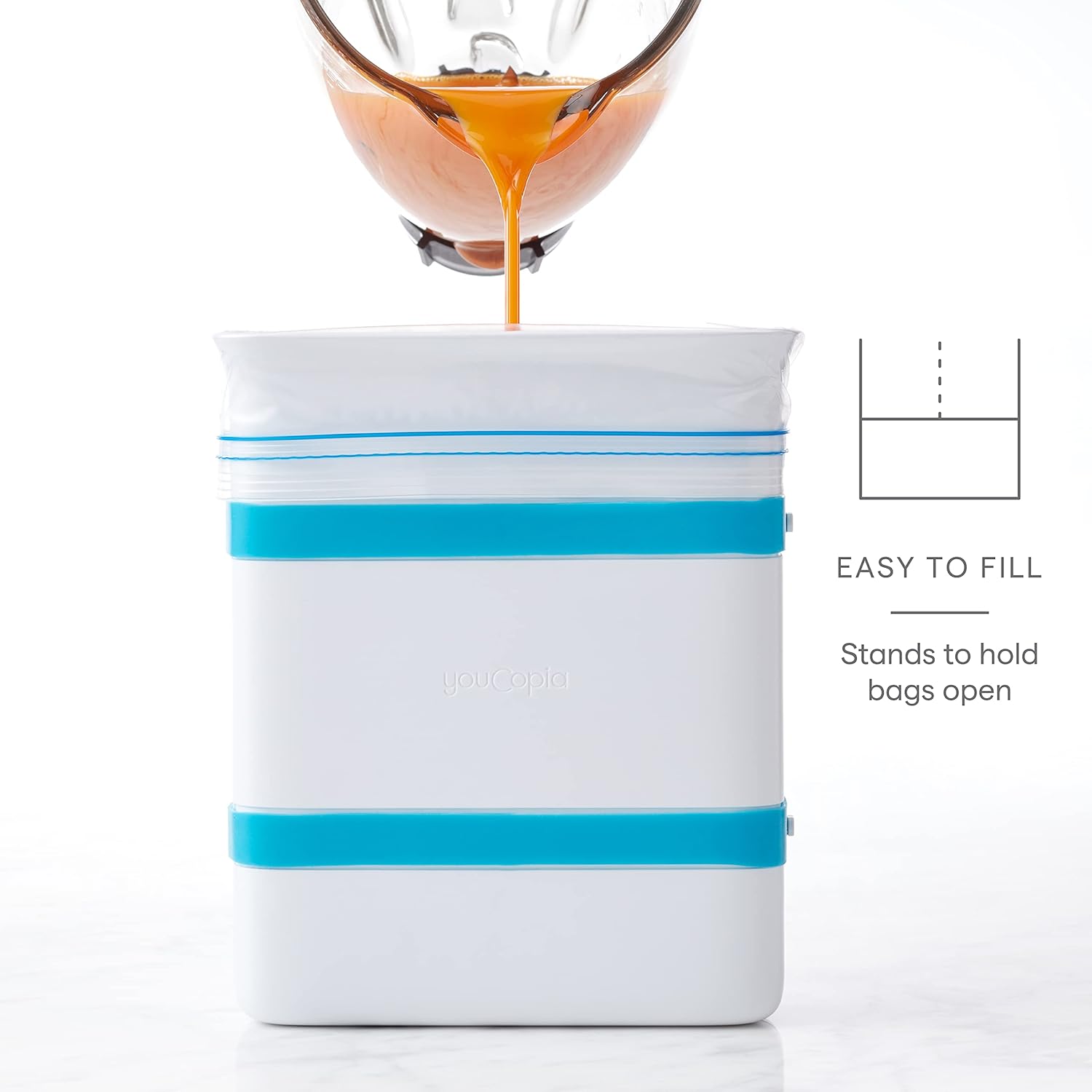 YouCopia FreezeUp Freezer Food Block Maker - 6 Cup Meal Prep Container for Soups & Leftovers