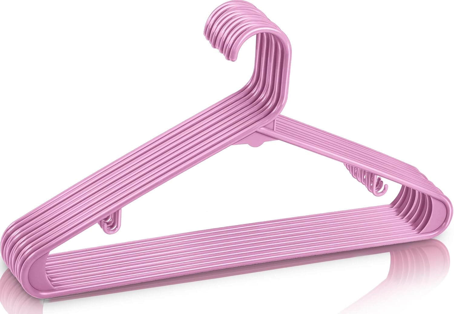 Utopia Home Plastic Hangers - Durable Space-Saving Closet Organizers | 50 Pack in Pink for Shirts, Pants & Coats