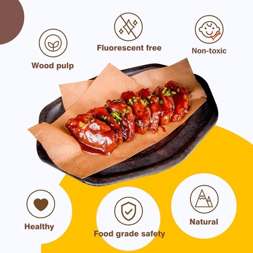 Katbite Heavy Duty Unbleached Parchment Paper Sheets - 200 Pcs, 18x26 Inches, Oil Proof for Baking & Steaming