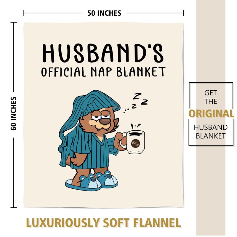 SteadStyle Funny Husband Gifts, Unique Husband Birthday Gift Blanket, Anniversary Wedding Valentines Day from Wife, Soft Blanket for Him 60" x 50"