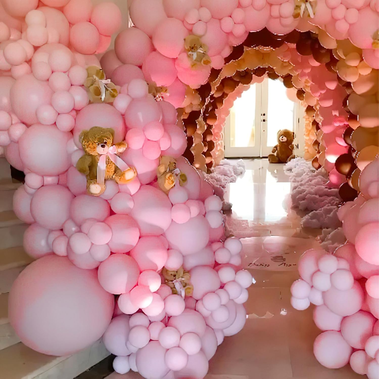 PartyWoo Light Pink Balloons - 100 Pcs 10 Inch Pastel Latex Helium Balloons for Baby Showers & Parties