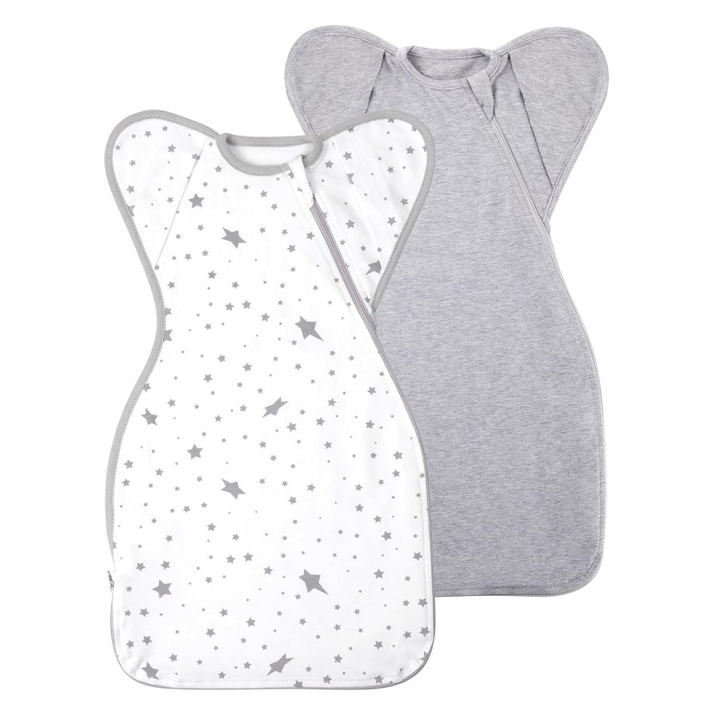 Skiennix Baby Sleep Sacks - 3-Way Transition Swaddle Blanket Set for Newborns (0-3 Months) - Soft Cotton, Arms Up Design