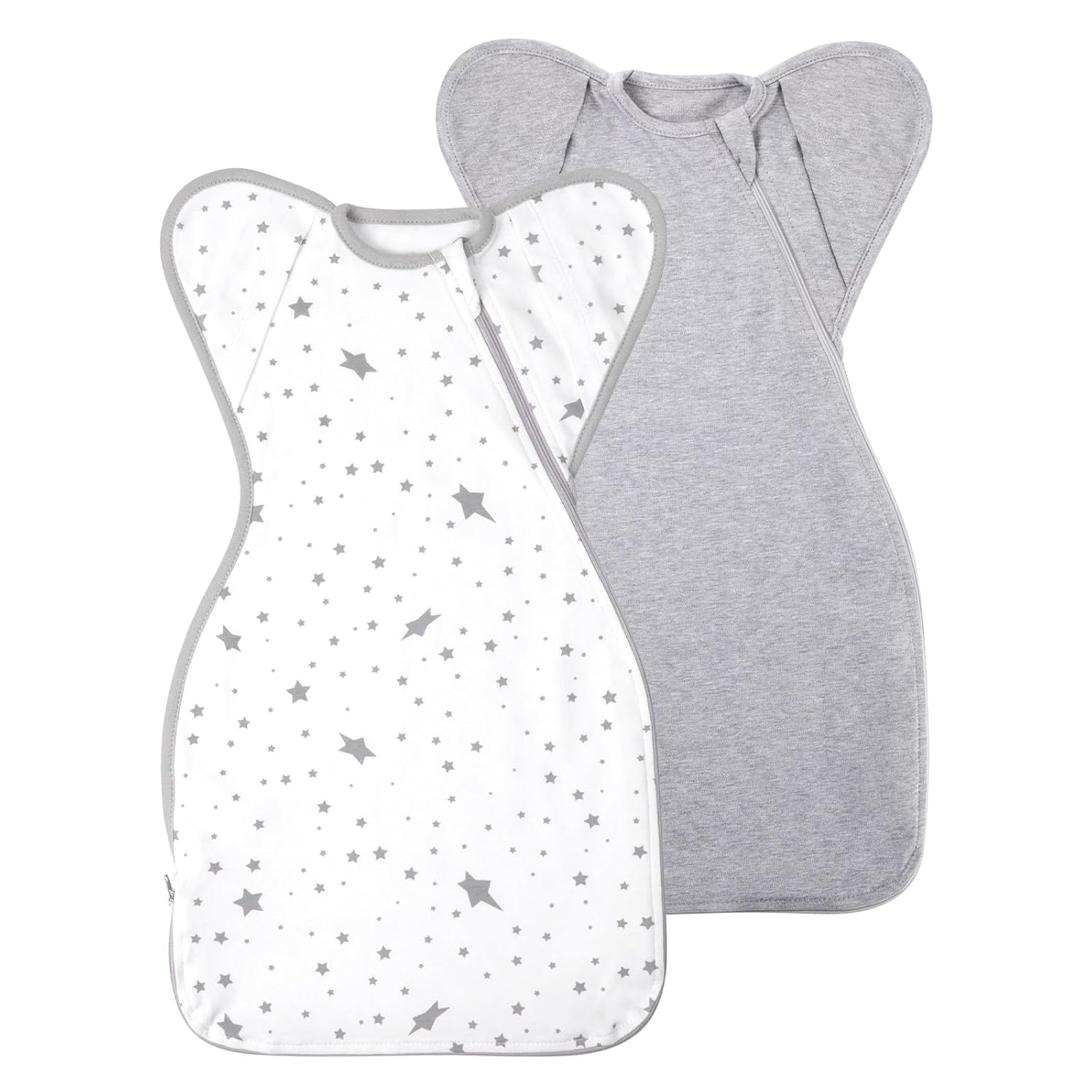 Skiennix Baby Sleep Sacks - 3-Way Transition Swaddle Blanket Set for Newborns (0-3 Months) - Soft Cotton, Arms Up Design