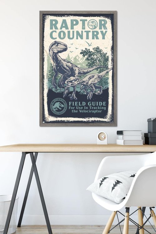 Trends International Jurassic World: Dominion - Raptor Country Wall Poster, 22.375" x 34", Barnwood Framed Version