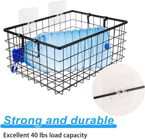 Lasuroa Shower Caddy Adhesive Replacement - 14pcs Waterproof No-Drill Sticker Hooks for Bathroom & Kitchen