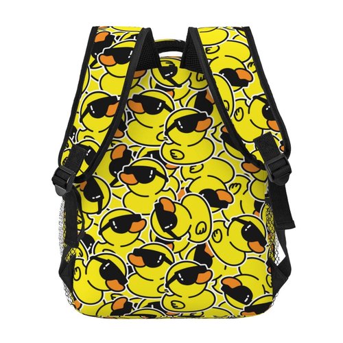 HKHEHOP Cool Duck Cartoon Funny Backpack For School Laptop Bags Bookbag Big Casual Daypack For Student Girls Boys Kids Teens Travel Sports Work