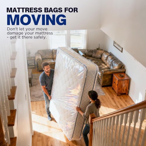 2 Pack Mattress Bags - Waterproof & Tear-Resistant Heavy Duty Covers for King/Queen Size | 107" x 78" x 14''
