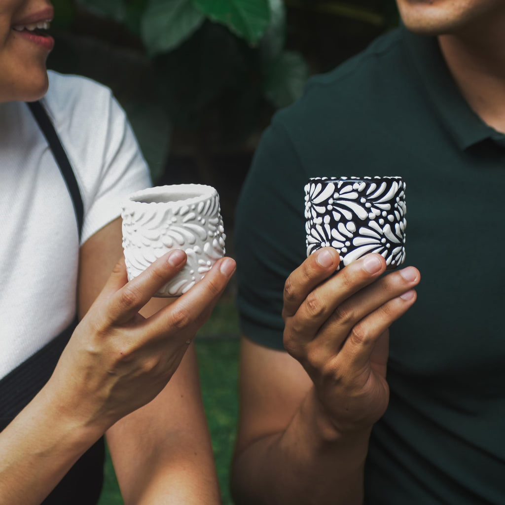 artisan accents | Handmade Talavera Espresso Cups (4oz - Double Espresso/Italian Coffee Size) | Authentic Hand-Painted Mini Coffee Cups From Mexico