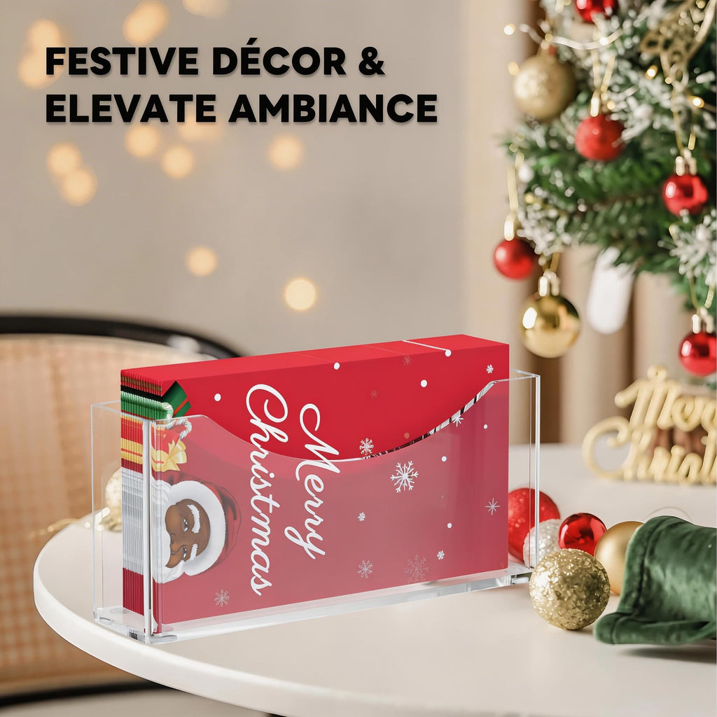 BRVNOTA 2-Pack Value Acrylic Napkin Holder, Clear Waterproof Vertical Guest Towel Holder, Disposable Hand Towels Tray for Bathroom/Hotel/Kitchen/Dining Table