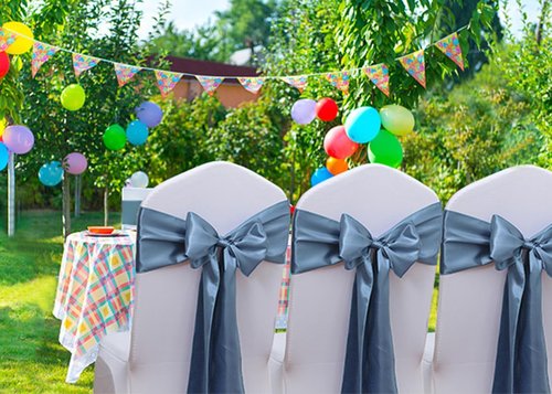 Gankar Dusty Blue Chair Sashes - 50 Pack Elegant Chair Ties for Weddings & Events Decor