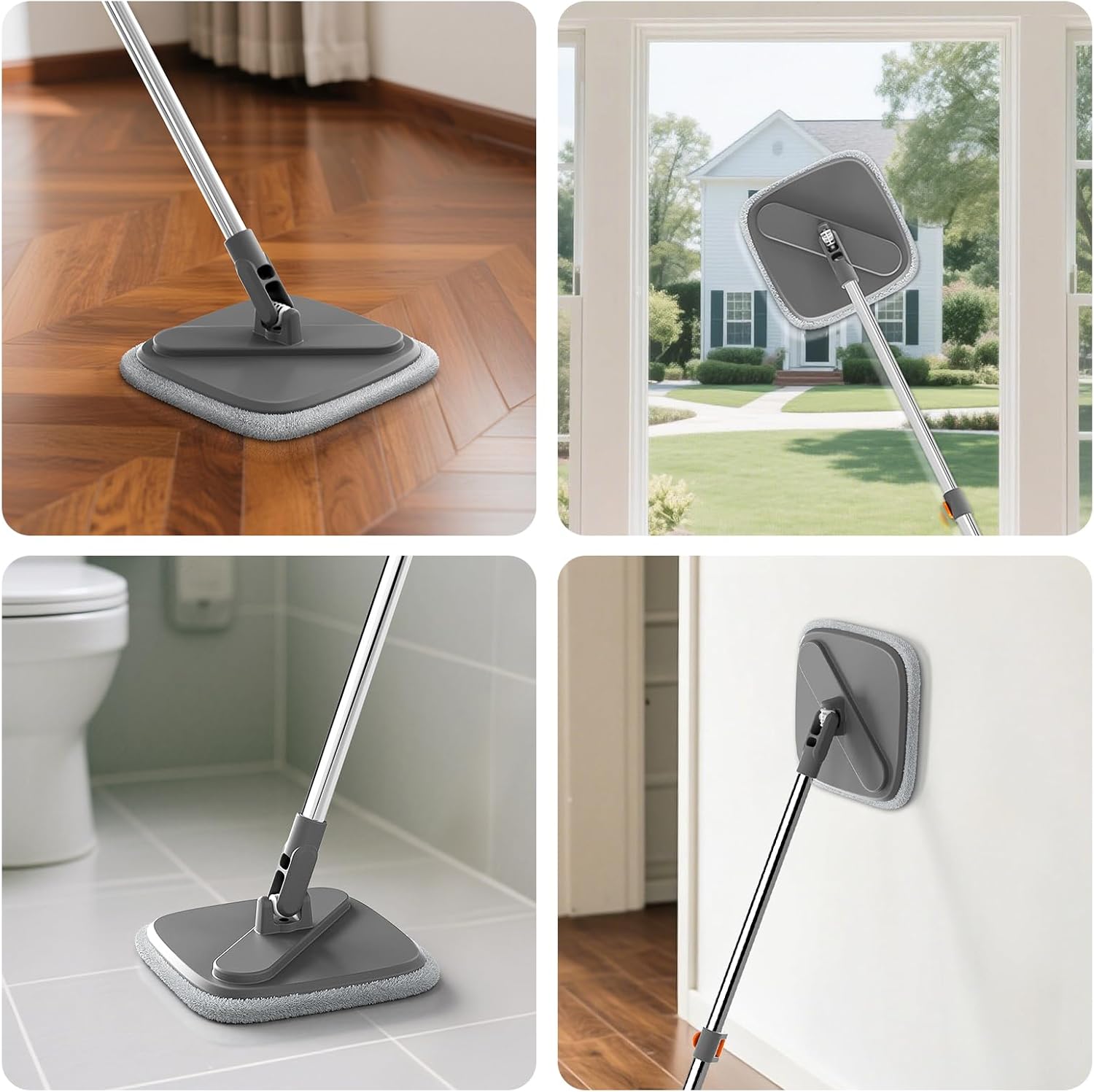 Skiennix Spin Mop and Bucket Set - Deep-Cleaning System with Separate Dirty Water | Versatile for Floors and Walls