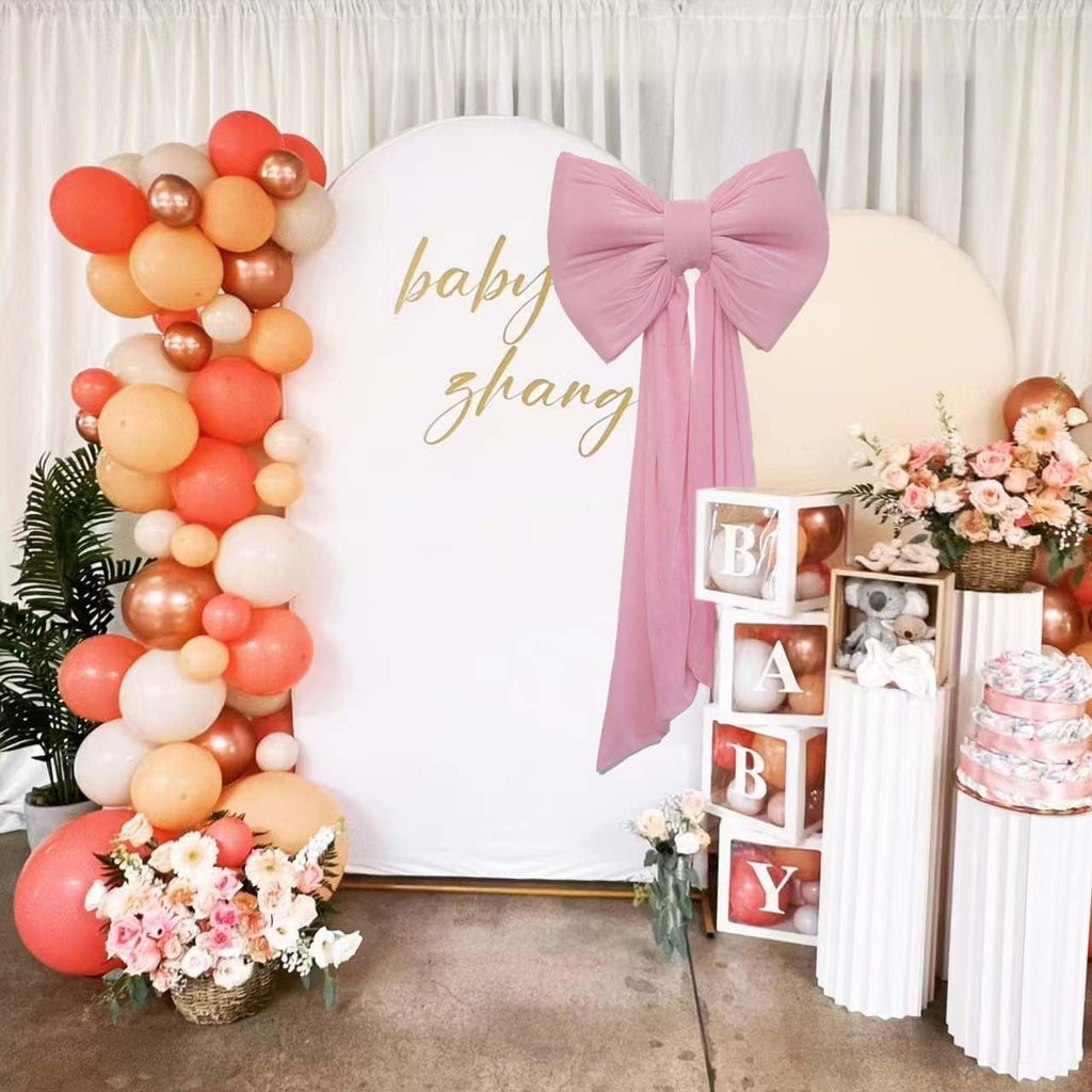 Skiennix Large Coquette Bow - Giant 24x47 Inch Pink Bow for Party, Wedding, Baby Shower & Decor
